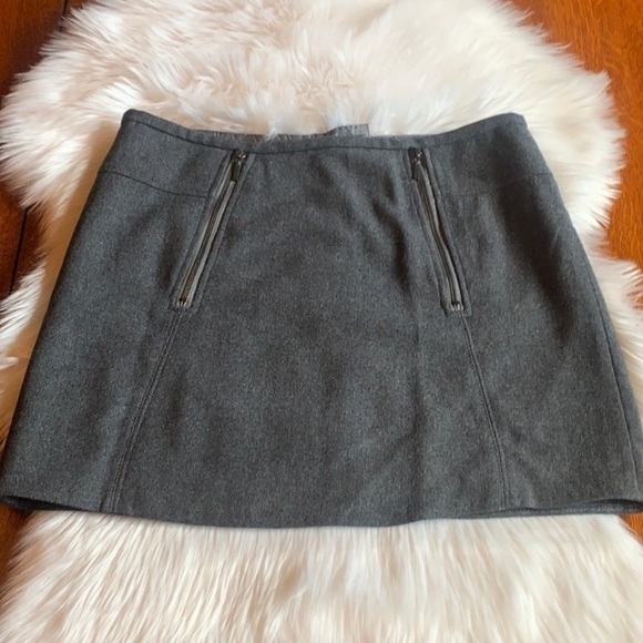 Kenar Dresses & Skirts - Kenar Double Faux Zipper Nevada Grey Wool Blend Mini Skirt Size 2